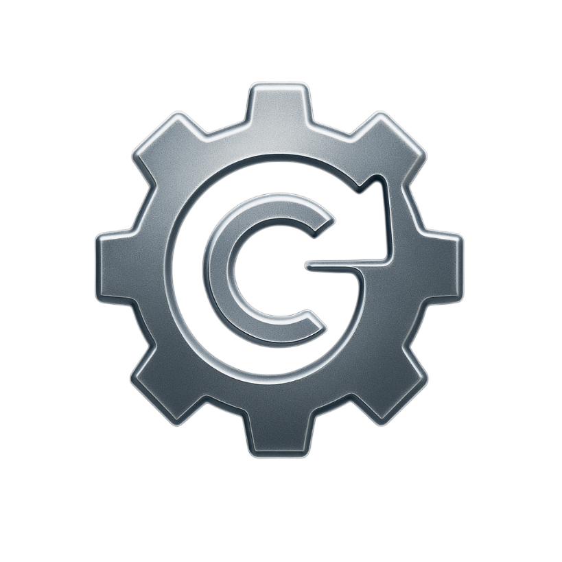 Refurbished engine gear icon with circular arrow